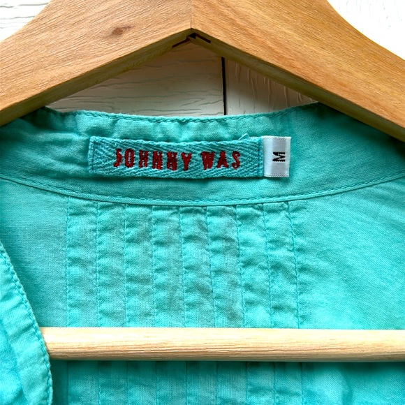 Johnny Was blouse, teal, Medium - Picture 4 of 6